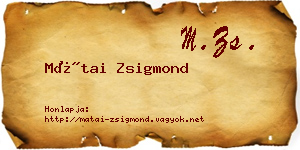 Mátai Zsigmond névjegykártya