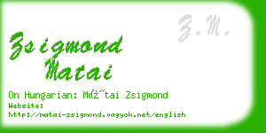 zsigmond matai business card